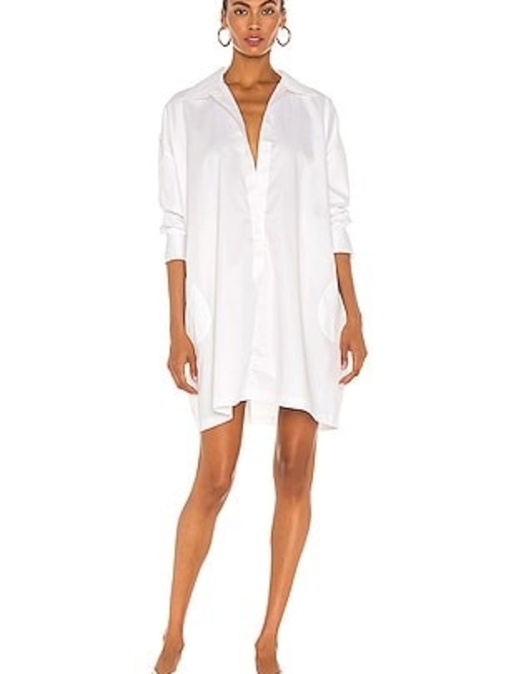 NWT Norma Kamali Super Oversized Boyfriend Shirt Dress White Size S/36